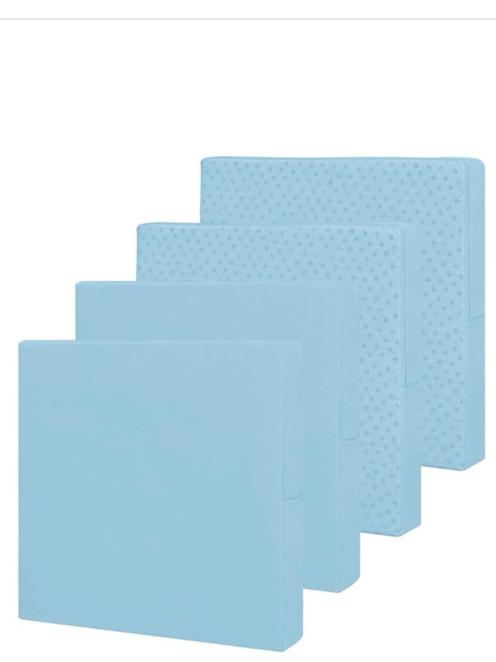 Waterproof Patio Outdoor Seat Cushion Covers LIGHT BLUE (4-pack) 24x24x4”